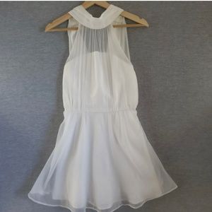 Chi Chi London Dress Womens 4P White Knee Length Halter Dance Formal Elegant